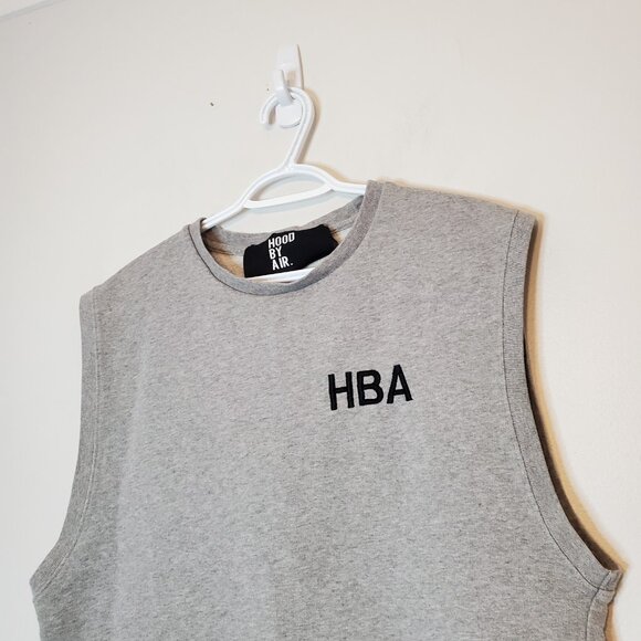 Hood By Air HBA Crew Sleevless Sweatshirt Gray Size L - Picture 3 of 9
